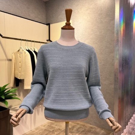 펄 라인 라운드 니트