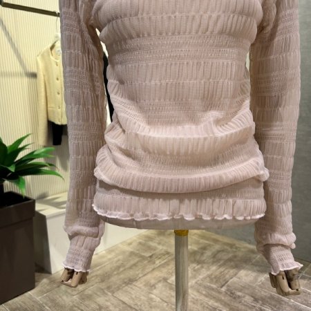 입체 패턴 시스루 티셔츠