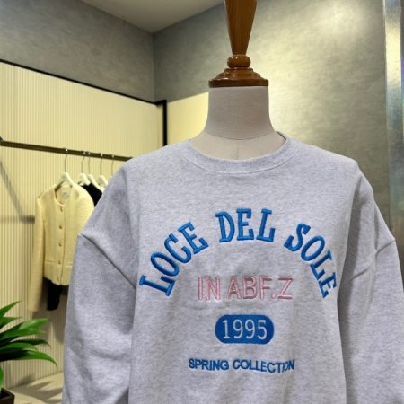 크롭 자수 레터링 나그랑 티셔츠