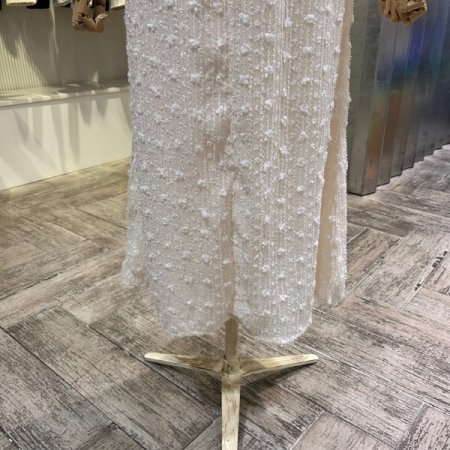 펄사 입체 패턴 밴딩 롱 스커트