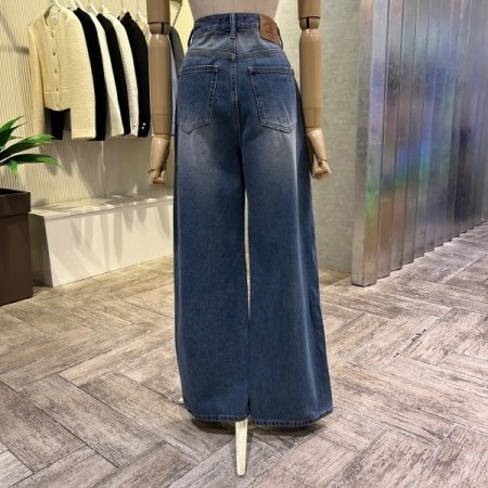 워싱 빈티지 트임 데님 팬츠