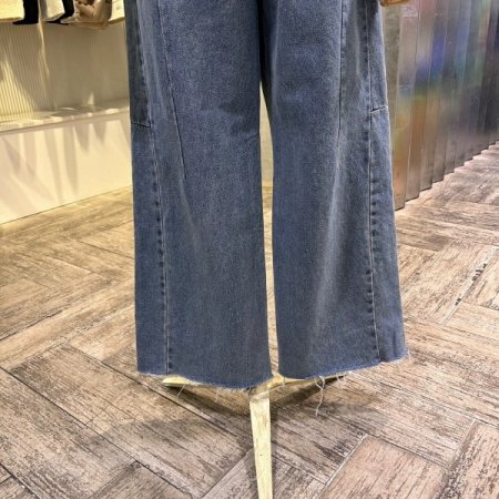 워싱 라인 데님 팬츠