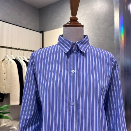 언발 스트라이프 셔츠