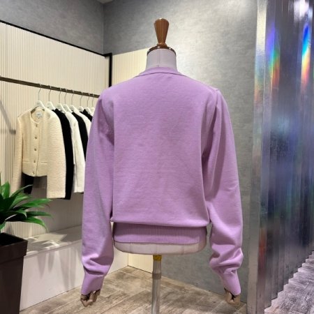 V넥 단추 니트 가디건