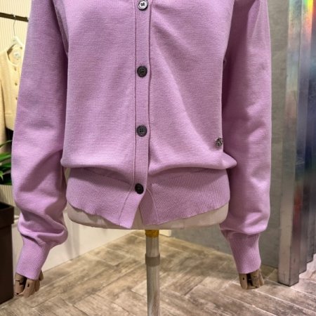 V넥 단추 니트 가디건