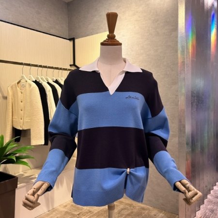 카라 배색 니트