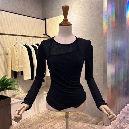 레이어드 셔링 골지 티셔츠