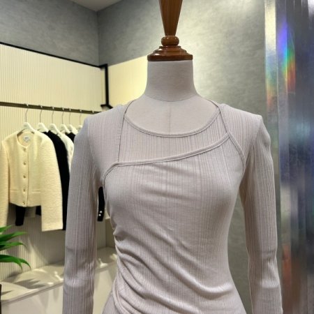 레이어드 셔링 골지 티셔츠