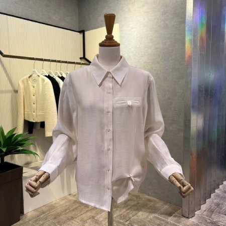 베이직 시스루 블라우스