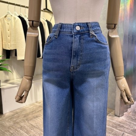 속밴딩 워싱 해지 데님 팬츠