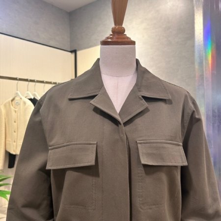 포켓 카라 면 트렌치 코트