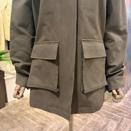 포켓 카라 면 트렌치 코트