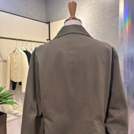 포켓 카라 면 트렌치 코트