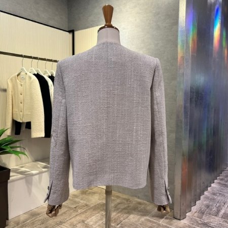 V넥 크롭 트위드 자켓