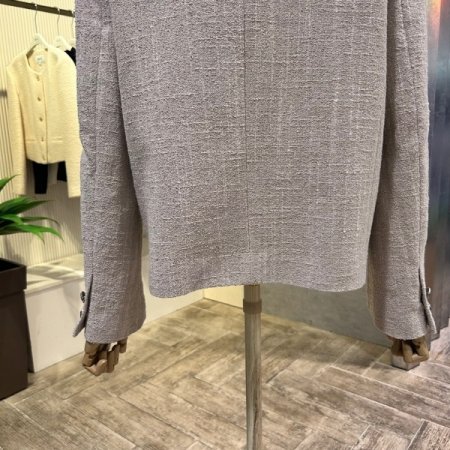 V넥 크롭 트위드 자켓