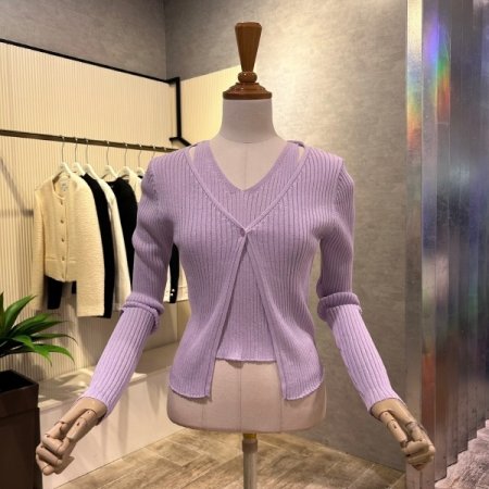 레이어드 원 버튼 가디건