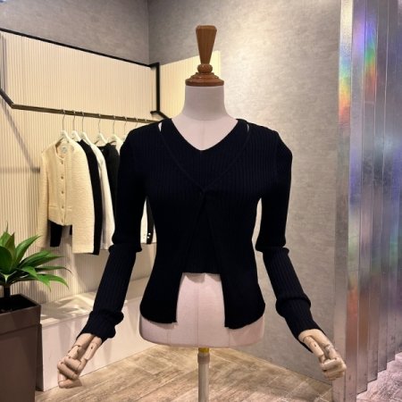 레이어드 원 버튼 가디건