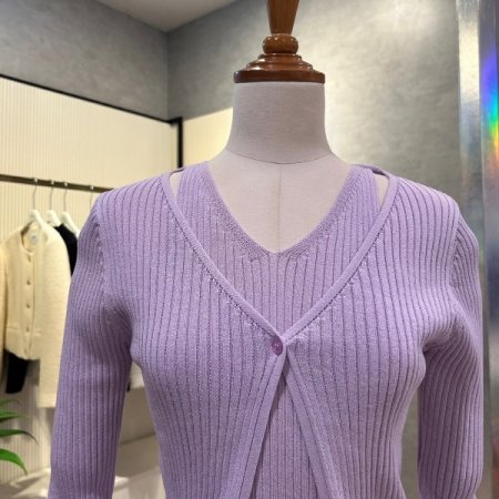 레이어드 원 버튼 가디건