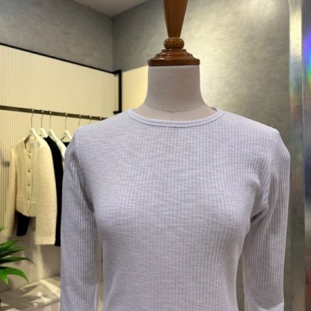 골지 라인 셔링 티셔츠