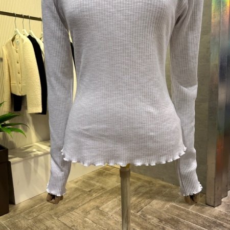 골지 라인 셔링 티셔츠