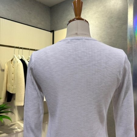 골지 라인 셔링 티셔츠