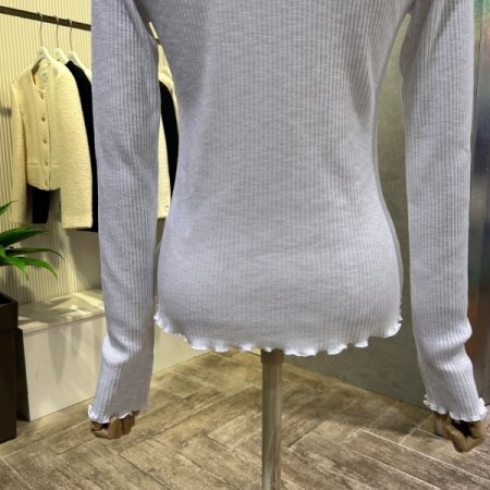 골지 라인 셔링 티셔츠