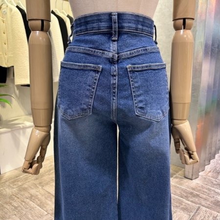 속밴딩 와이드 데님 팬츠