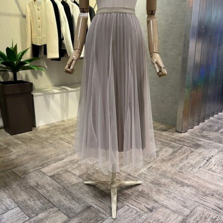 밴딩 레이어드 샤 롱 스커트