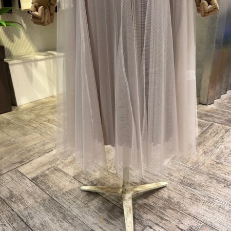 밴딩 레이어드 샤 롱 스커트