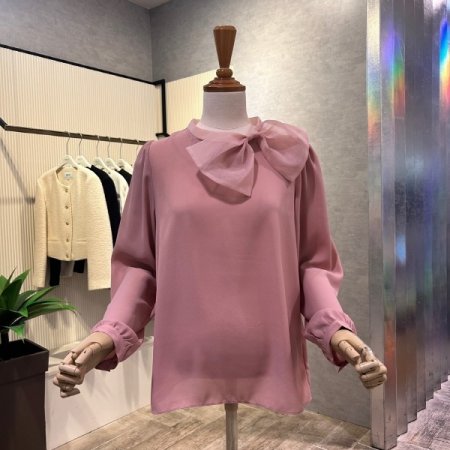 쉬폰 빅 리본 블라우스