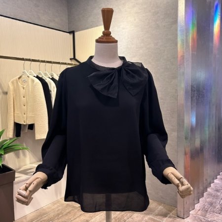 쉬폰 빅 리본 블라우스