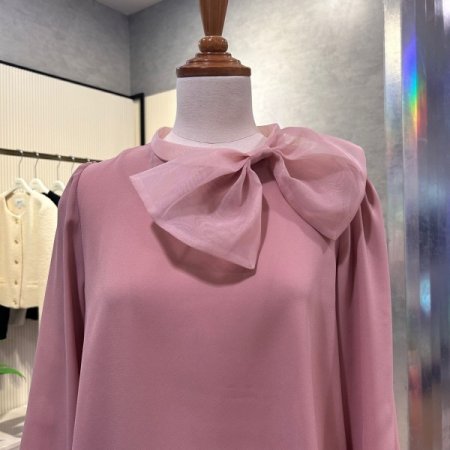 쉬폰 빅 리본 블라우스