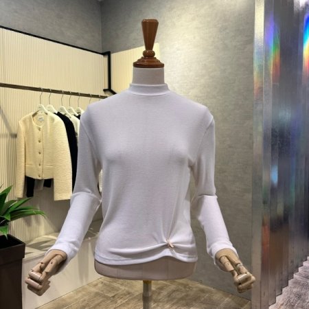 베이직 크롭 반폴라 티셔츠