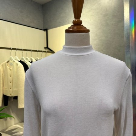 베이직 크롭 반폴라 티셔츠