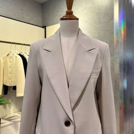 레터링 소매 싱글 자켓