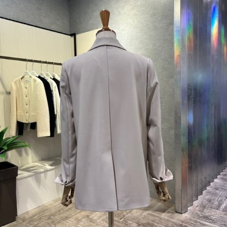 레터링 소매 싱글 자켓