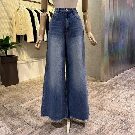 워싱 빈티지 와이드 데님 팬츠