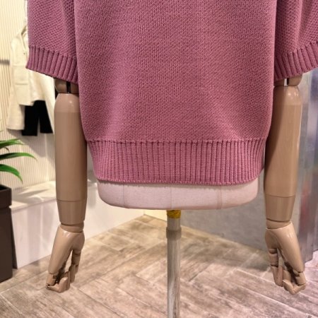 크롭 카라 단추 가디건