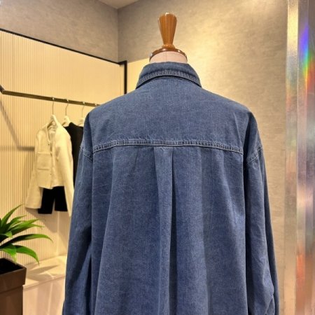 박시 언발 데님 셔츠