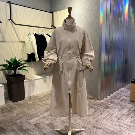 하이넥 지퍼 스트링 롱 점퍼