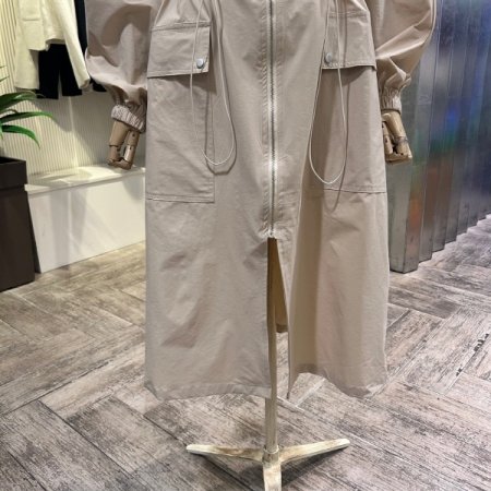 하이넥 지퍼 스트링 롱 점퍼