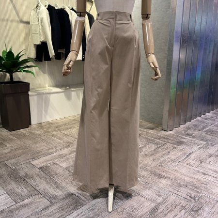 백 밴딩 투턱 와이드 팬츠