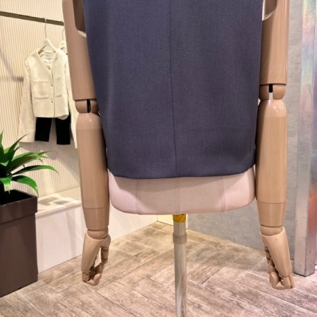 V넥 단추 정장 셋업 베스트