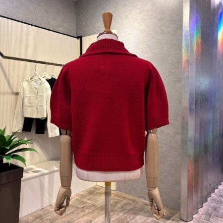 카라 단추 크롭 가디건