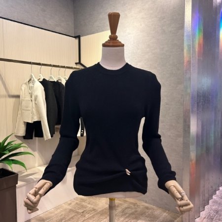 라운드 컬러 베이직 니트