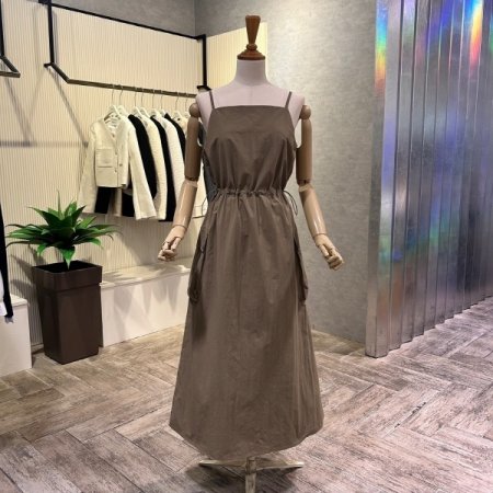 뷔스티에 스트링 포켓 롱 원피스