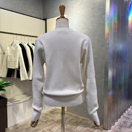 은장 버튼 골지 브이넥 가디건