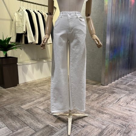 면 혼방 속밴딩 일자 팬츠