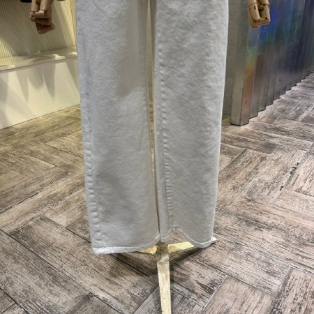 면 혼방 속밴딩 일자 팬츠