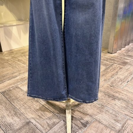 속밴딩 와이드 데님 팬츠